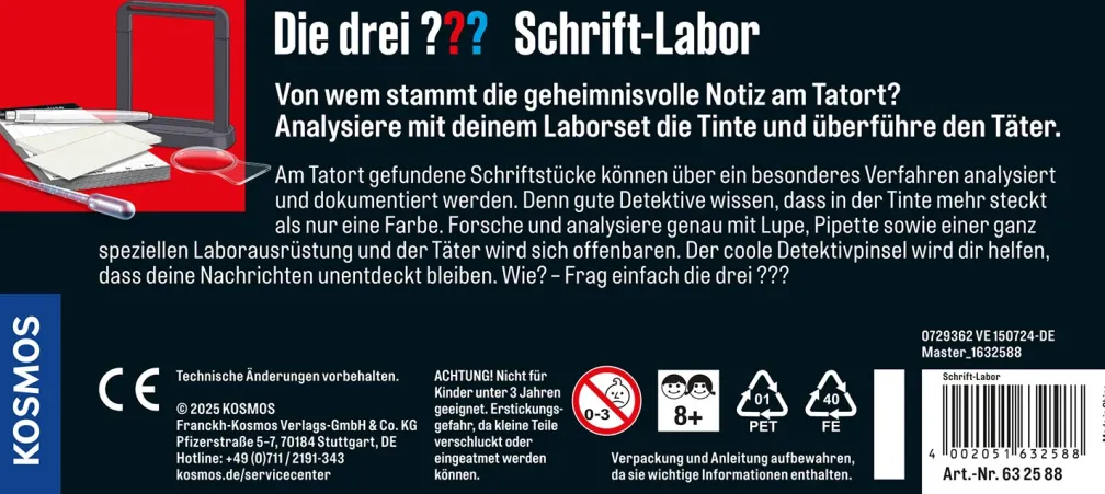 Die drei ??? Schrift-Labor