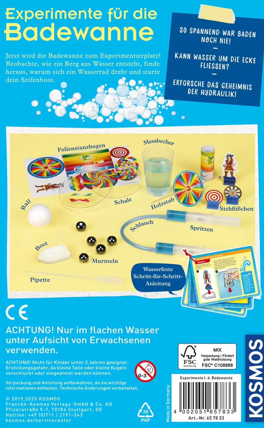 Experimente für die Badewanne