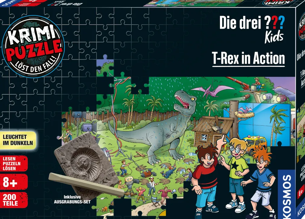 Krimi-Puzzle: Die drei ??? Kids - T-Rex in Action