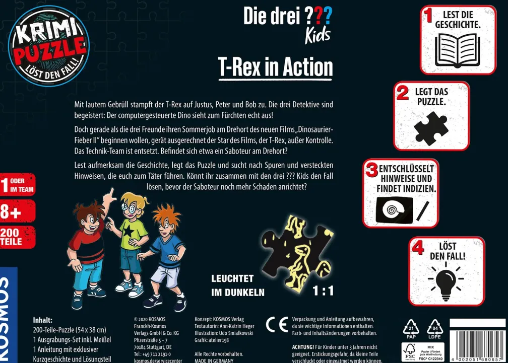Krimi-Puzzle: Die drei ??? Kids - T-Rex in Action