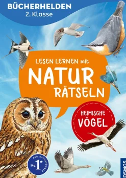Lesen lernen mit Naturrätseln, Bücherhelden 2. Klasse, heimische Vögel