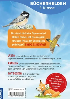 Lesen lernen mit Naturrätseln, Bücherhelden 2. Klasse, heimische Vögel